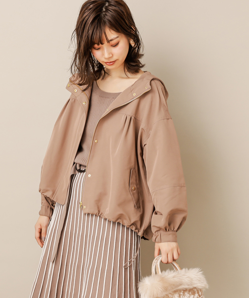 natural couture（ナチュラルクチュール）の「ボリューム袖マンパ（マウンテンパーカー・レディース・ブラウン/ベージュ/カーキ・FREE）」の13枚目の写真