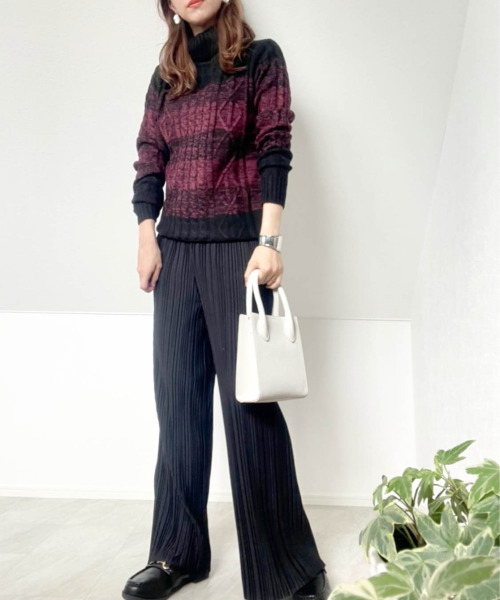 Anytime Songs（エニータイムソングス）の「アラン編みタートルネックセーター（ニット/セーター・メンズ・グレー/ブルー/ワインレッド/ホワイト/ブラック/ネイビー/ブラック系その他/ホワイト×ブラック/ベージュ・MEDIUM/LARGE/SMALL/X-LARGE）」の11枚目の写真