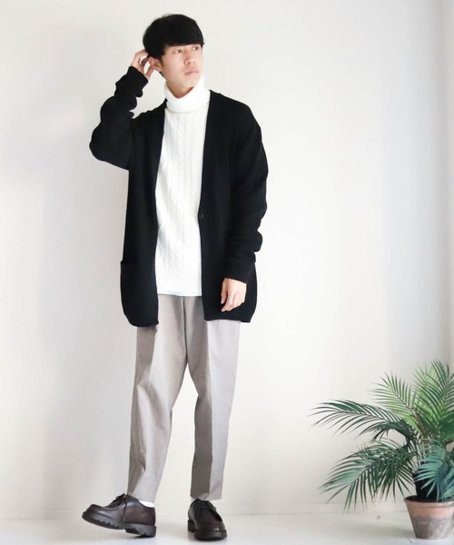 Anytime Songs（エニータイムソングス）の「アラン編みタートルネックセーター（ニット/セーター・メンズ・グレー/ブルー/ワインレッド/ホワイト/ブラック/ネイビー/ブラック系その他/ホワイト×ブラック/ベージュ・MEDIUM/LARGE/SMALL/X-LARGE）」の15枚目の写真