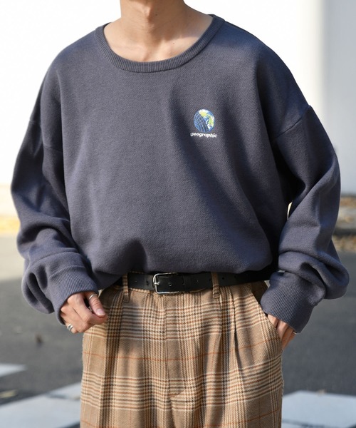 kutir（クティール）の「地球刺繍ニット（Tシャツ/カットソー・メンズ・パープル/ブラック/ライトグリーン・MEDIUM/LARGE）」の3枚目の写真