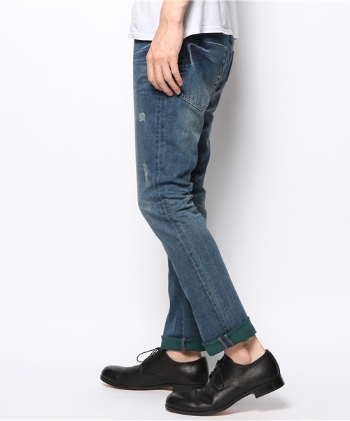 MORGAN HOMME（モルガンオム）の「バックカラーデニム/デニムパンツ（デニムパンツ・メンズ・ブルー/ネイビー・SMALL/LARGE/MEDIUM/BL/AL）」の3枚目の写真