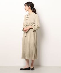 Lace Ladies | ウエストリボン付 プリーツ ロングワンピース(ワンピース)