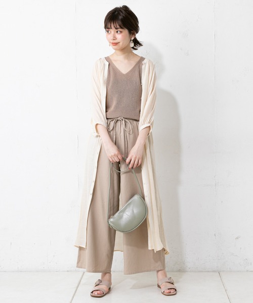 natural couture（ナチュラルクチュール）の「ロングチュニックワンピース（ワンピース・レディース・カーキ/アイボリー/グレイッシュベージュ/ラベンダー・FREE）」の8枚目の写真