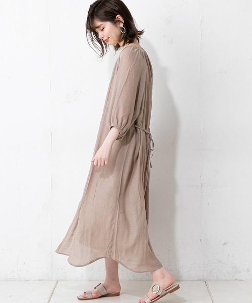 natural couture（ナチュラルクチュール）の「ロングチュニックワンピース（ワンピース・レディース・カーキ/アイボリー/グレイッシュベージュ/ラベンダー・FREE）」の12枚目の写真