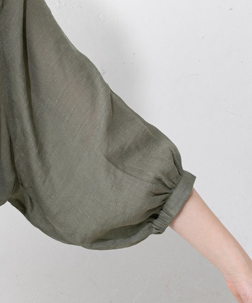 natural couture（ナチュラルクチュール）の「ロングチュニックワンピース（ワンピース・レディース・カーキ/アイボリー/グレイッシュベージュ/ラベンダー・FREE）」の7枚目の写真