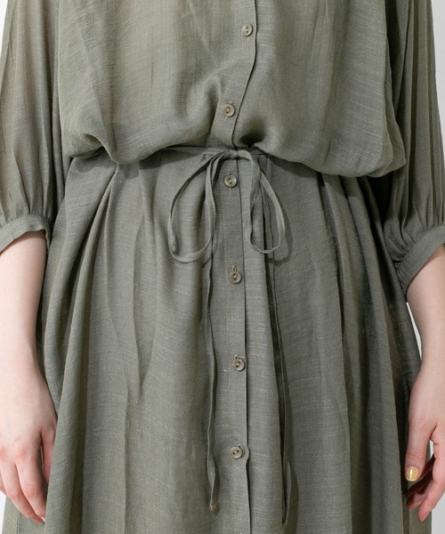 natural couture（ナチュラルクチュール）の「ロングチュニックワンピース（ワンピース・レディース・カーキ/アイボリー/グレイッシュベージュ/ラベンダー・FREE）」の10枚目の写真