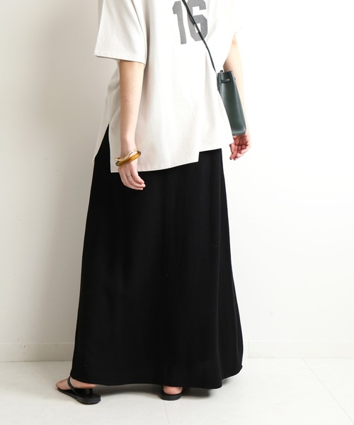 SLOBE IENA(スローブイエナ)の「リネンレースアップスカート◆(スカート・レディース・イエロー/ナチュラル/ブラック系その他・40/38/36)」の2枚目の写真