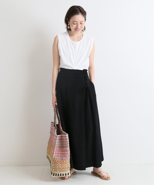 SLOBE IENA(スローブイエナ)の「リネンレースアップスカート◆(スカート・レディース・イエロー/ナチュラル/ブラック系その他・40/38/36)」の13枚目の写真