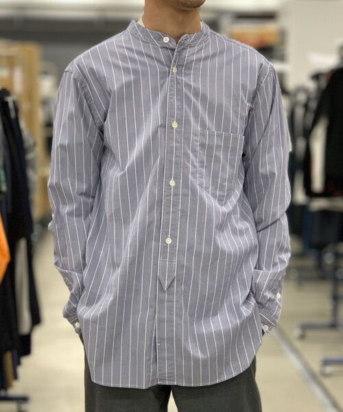 GLOSTER(グロスター)の「オーバーシルエット ロングシャツ(シャツ/ブラウス・メンズ・ホワイト/ブルー系その他・M/S/L)」の1枚目の写真