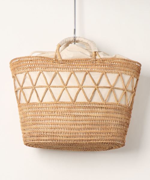 DouDou（ドゥドゥ）の「カゴバッグ（かごバッグ・レディース・ブラック/オフホワイト・FREE）」の5枚目の写真