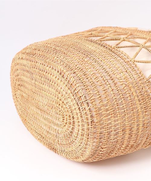 DouDou（ドゥドゥ）の「カゴバッグ（かごバッグ・レディース・ブラック/オフホワイト・FREE）」の4枚目の写真