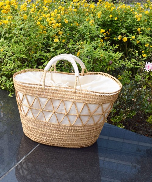 DouDou（ドゥドゥ）の「カゴバッグ（かごバッグ・レディース・ブラック/オフホワイト・FREE）」の7枚目の写真