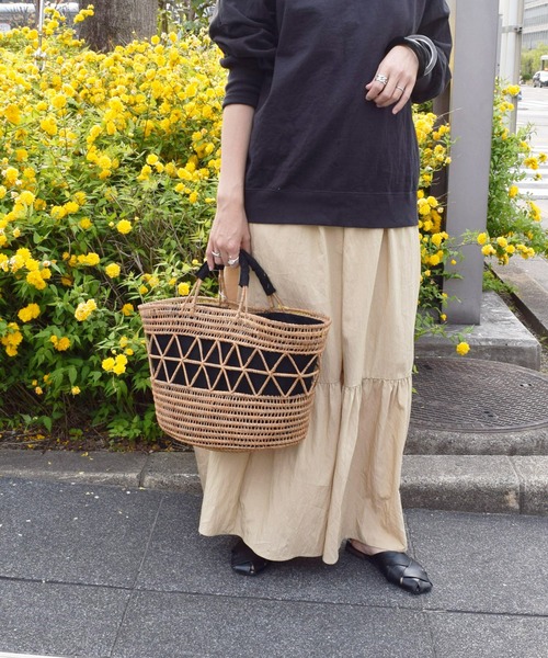 DouDou（ドゥドゥ）の「カゴバッグ（かごバッグ・レディース・ブラック/オフホワイト・FREE）」の17枚目の写真