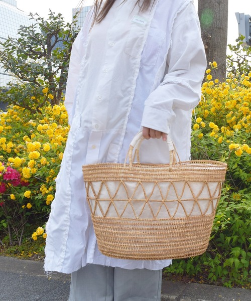 DouDou（ドゥドゥ）の「カゴバッグ（かごバッグ・レディース・ブラック/オフホワイト・FREE）」の10枚目の写真