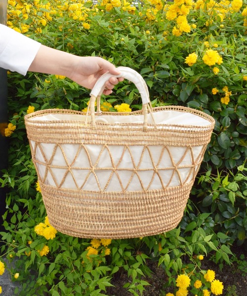 DouDou（ドゥドゥ）の「カゴバッグ（かごバッグ・レディース・ブラック/オフホワイト・FREE）」の9枚目の写真