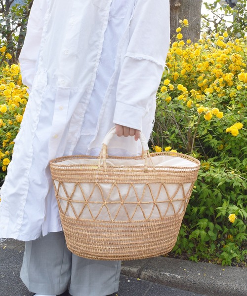 DouDou（ドゥドゥ）の「カゴバッグ（かごバッグ・レディース・ブラック/オフホワイト・FREE）」の11枚目の写真