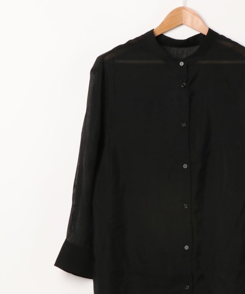 Mysa&Liina（ミーサリーナ）の「バンドカラーシアーシャツチュニック（シャツ/ブラウス・レディース・ブラック/オフホワイト/オレンジ/ミント/ネイビー/ブラウン/キャメル・M）」の18枚目の写真