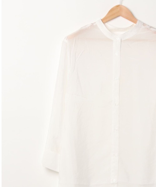 Mysa&Liina（ミーサリーナ）の「バンドカラーシアーシャツチュニック（シャツ/ブラウス・レディース・ブラック/オフホワイト/オレンジ/ミント/ネイビー/ブラウン/キャメル・M）」の19枚目の写真