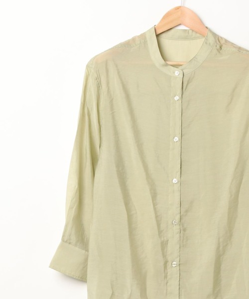 Mysa&Liina（ミーサリーナ）の「バンドカラーシアーシャツチュニック（シャツ/ブラウス・レディース・ブラック/オフホワイト/オレンジ/ミント/ネイビー/ブラウン/キャメル・M）」の20枚目の写真