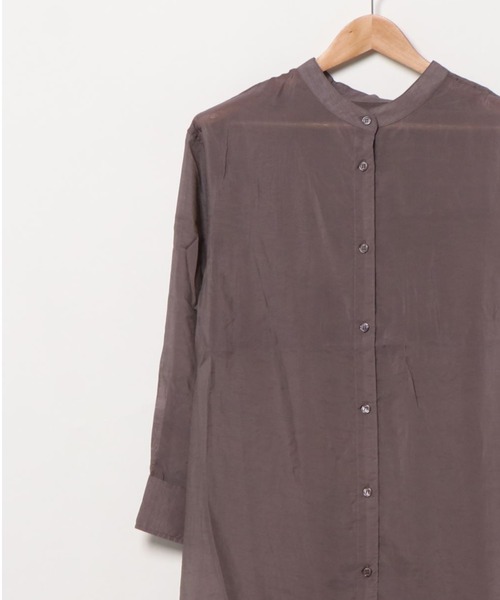 Mysa&Liina（ミーサリーナ）の「バンドカラーシアーシャツチュニック（シャツ/ブラウス・レディース・ブラック/オフホワイト/オレンジ/ミント/ネイビー/ブラウン/キャメル・M）」の22枚目の写真