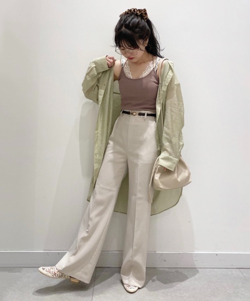 Mysa&Liina（ミーサリーナ）の「バンドカラーシアーシャツチュニック（シャツ/ブラウス・レディース・ブラック/オフホワイト/オレンジ/ミント/ネイビー/ブラウン/キャメル・M）」の10枚目の写真