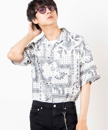 WEGO | WEGO/ペイズリー開襟ビッグシルエット5分袖シャツ(シャツ/ブラウス)