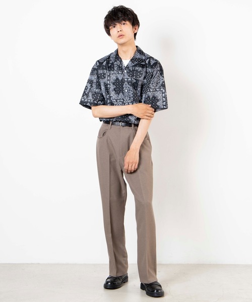 WEGO（ウィゴー）の「WEGO/ペイズリー開襟ビッグシルエット5分袖シャツ（シャツ/ブラウス・メンズ・ホワイト/ブラック・MEDIUM/LARGE）」の15枚目の写真