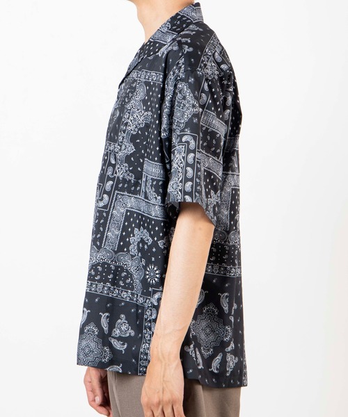 WEGO（ウィゴー）の「WEGO/ペイズリー開襟ビッグシルエット5分袖シャツ（シャツ/ブラウス・メンズ・ホワイト/ブラック・MEDIUM/LARGE）」の11枚目の写真
