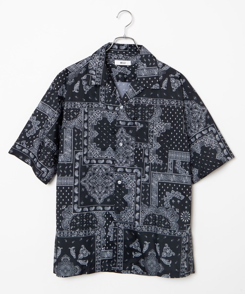 WEGO（ウィゴー）の「WEGO/ペイズリー開襟ビッグシルエット5分袖シャツ（シャツ/ブラウス・メンズ・ホワイト/ブラック・MEDIUM/LARGE）」の16枚目の写真