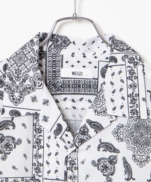 WEGO（ウィゴー）の「WEGO/ペイズリー開襟ビッグシルエット5分袖シャツ（シャツ/ブラウス・メンズ・ホワイト/ブラック・MEDIUM/LARGE）」の21枚目の写真