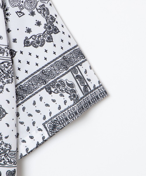 WEGO（ウィゴー）の「WEGO/ペイズリー開襟ビッグシルエット5分袖シャツ（シャツ/ブラウス・メンズ・ホワイト/ブラック・MEDIUM/LARGE）」の14枚目の写真