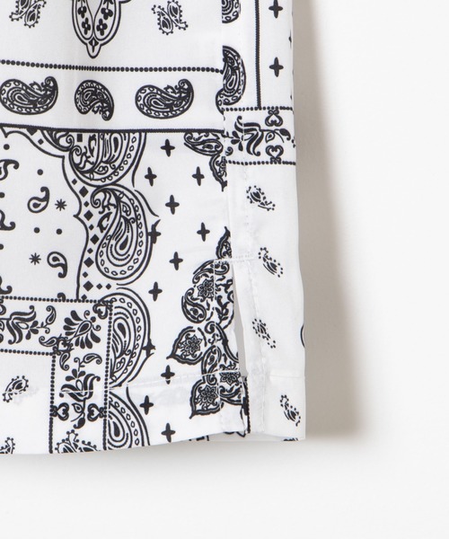 WEGO（ウィゴー）の「WEGO/ペイズリー開襟ビッグシルエット5分袖シャツ（シャツ/ブラウス・メンズ・ホワイト/ブラック・MEDIUM/LARGE）」の9枚目の写真