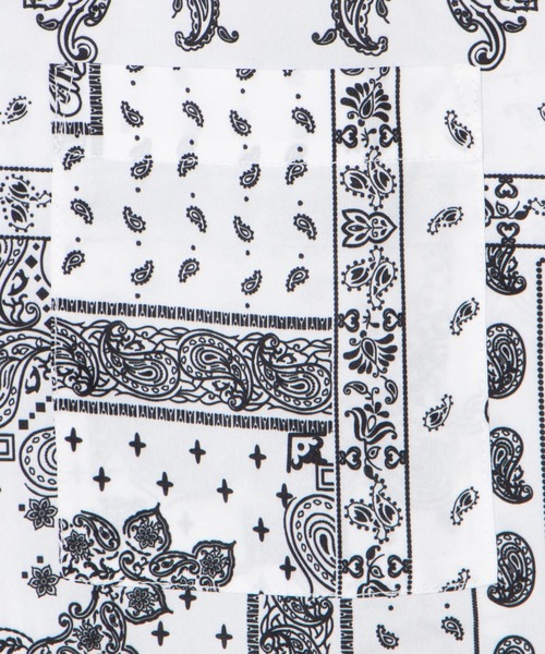 WEGO（ウィゴー）の「WEGO/ペイズリー開襟ビッグシルエット5分袖シャツ（シャツ/ブラウス・メンズ・ホワイト/ブラック・MEDIUM/LARGE）」の12枚目の写真