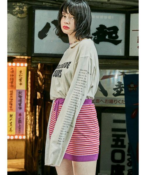 jouetie（ジュエティ）の「ダメージロゴロンT（Tシャツ/カットソー・レディース・ブラック/ライトグリーン/アイボリー・MEDIUM）」の5枚目の写真