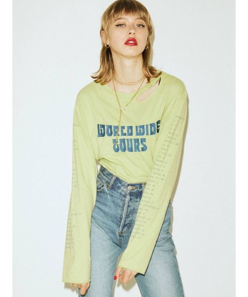 jouetie（ジュエティ）の「ダメージロゴロンT（Tシャツ/カットソー・レディース・ブラック/ライトグリーン/アイボリー・MEDIUM）」の10枚目の写真