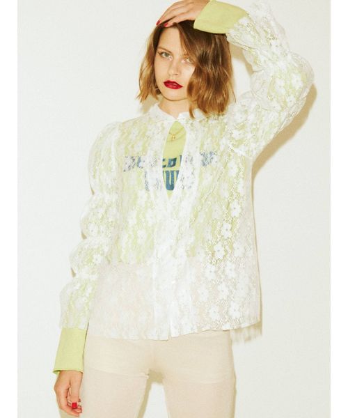 jouetie（ジュエティ）の「ダメージロゴロンT（Tシャツ/カットソー・レディース・ブラック/ライトグリーン/アイボリー・MEDIUM）」の12枚目の写真