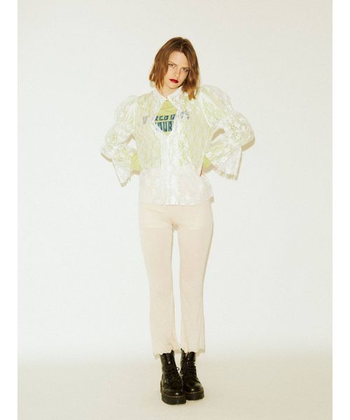 jouetie（ジュエティ）の「ダメージロゴロンT（Tシャツ/カットソー・レディース・ブラック/ライトグリーン/アイボリー・MEDIUM）」の13枚目の写真