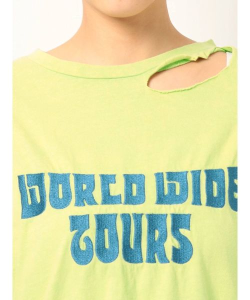 jouetie（ジュエティ）の「ダメージロゴロンT（Tシャツ/カットソー・レディース・ブラック/ライトグリーン/アイボリー・MEDIUM）」の18枚目の写真