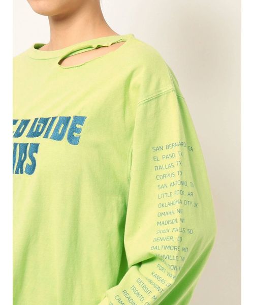 jouetie（ジュエティ）の「ダメージロゴロンT（Tシャツ/カットソー・レディース・ブラック/ライトグリーン/アイボリー・MEDIUM）」の19枚目の写真