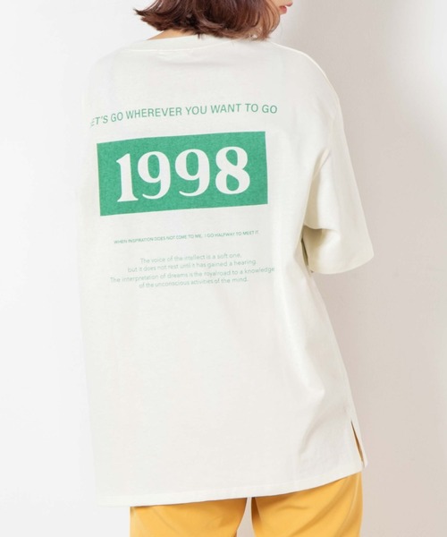 WEGO(ウィゴー)の「WEGO/1998プリントビッグシルエットTシャツ(Tシャツ/カットソー・レディース・ブルー/アイボリー・FREE)」の2枚目の写真