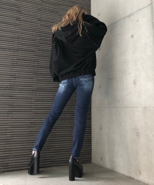 ENVYM（アンビー）の「スピンドルラグランＰＫ（パーカー・レディース・ブラック/ホワイト/グレー・FREE）」の18枚目の写真