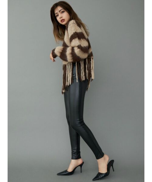 GYDA(ジェイダ)の「original pattern fringeニット TOPS(ニット/セーター・レディース・ブラック/ブラウン/カーキ・FREE)」の9枚目の写真