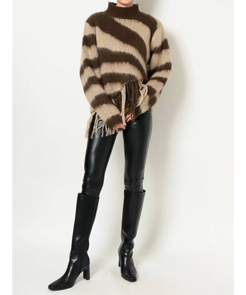 GYDA(ジェイダ)の「original pattern fringeニット TOPS(ニット/セーター・レディース・ブラック/ブラウン/カーキ・FREE)」の19枚目の写真