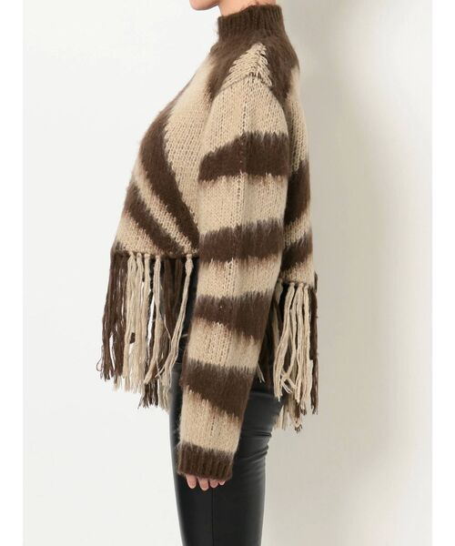 GYDA(ジェイダ)の「original pattern fringeニット TOPS(ニット/セーター・レディース・ブラック/ブラウン/カーキ・FREE)」の21枚目の写真