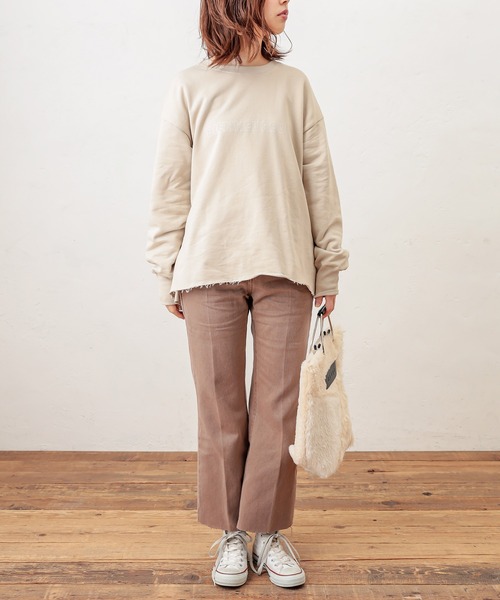 natural couture（ナチュラルクチュール）の「長さ変えられるフレアデニム（デニムパンツ・レディース・インディゴブルー/ブルー/モカ・SMALL/MEDIUM）」の9枚目の写真