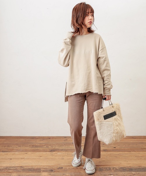 natural couture（ナチュラルクチュール）の「長さ変えられるフレアデニム（デニムパンツ・レディース・インディゴブルー/ブルー/モカ・SMALL/MEDIUM）」の11枚目の写真