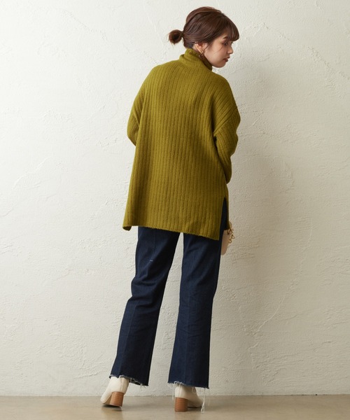 natural couture（ナチュラルクチュール）の「長さ変えられるフレアデニム（デニムパンツ・レディース・インディゴブルー/ブルー/モカ・SMALL/MEDIUM）」の15枚目の写真