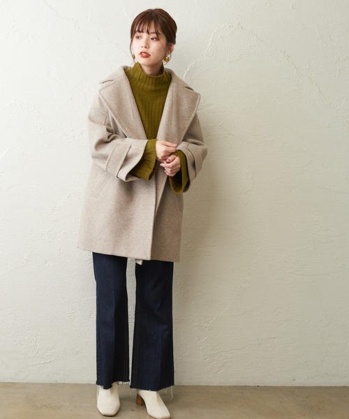 natural couture（ナチュラルクチュール）の「長さ変えられるフレアデニム（デニムパンツ・レディース・インディゴブルー/ブルー/モカ・SMALL/MEDIUM）」の14枚目の写真