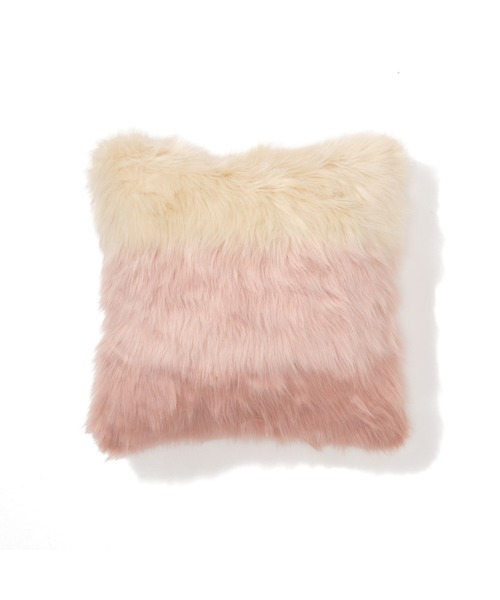 Francfranc(フランフラン)の「ファー クッションカバー 450×450 ピンク (H-013)(クッション/クッションカバー)」|ピンク