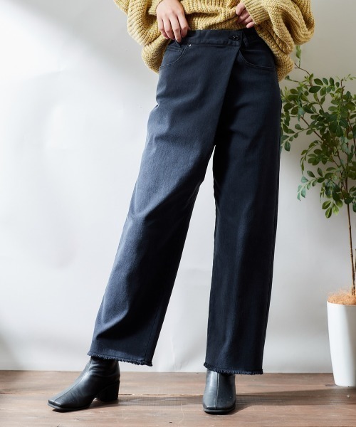 cepo（セポ）の「カラーデニムラップパンツ（その他パンツ・レディース・ブラック/ワインレッド/ダークインディゴブルー/グリーン/ワンウォッシュ・M/S）」の12枚目の写真